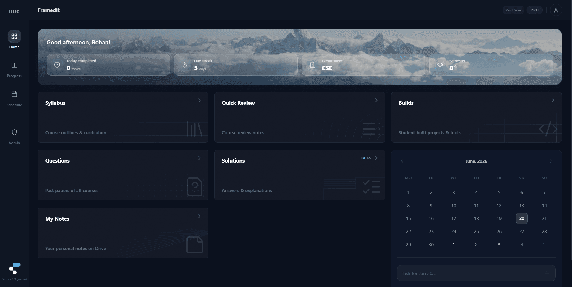 FramedIt dark theme